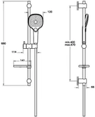 Artema Bliss A45775 Square 3f, El Duş Takımı, Krom - 2