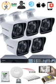 5 Kameralı Güvenlik Kamerası Seti - 5MP Sony SecuLensli 1080P Full HD AHD, 6 Atom LED, Gece Görüşlü, IP66 Su Geçirmez, Güvenlik Kamerası, Plastik Kasa - 2