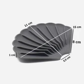 Gri Renk Kaymaz İstiridye Şekilli Silikon Sabunluk Sabun Depolama Tutucu ve Taşınabilir Sabunluk Plakası thumbnail 2