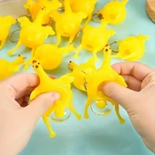 Yumurtlayan Tavuk Anahtarlık Esnek Silikon Figürlü Eğlenceli Stres Giderici Oyuncak Anahtarlık Çanta ve Cüzdan Süsü Komik Hediyelik Dekoratif Mini Aksesuar - 4