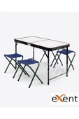 Exent Çantalı Tabureli Masa Seti, Piknik Kamp Masası Seti-4 Tabureli-L - 1