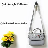 Lamba Şeklinde Mıknatıslı Duvar Tipi Anahtar Tutucu Askı Yapışkanlı Dekoratif Priz Yanı Anahtarlık Organizer - 5