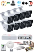 8 KAMERALI GÜVENLİK KAMERASI SETİ - 5MP Sony SecuLensli 1080P Full HD AHD, 6 Atom LED, Gece Görüşlü, IP66 Su Geçirmez, V1 - 2