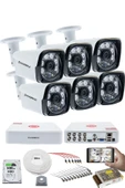6 Kameralı Set 5MP Sony SecuLensli 1080P Full HD, 6 Atom LED, AHD Güvenlik Kamerası Seti, Gece Görüşlü, Metal Kasa thumbnail 1