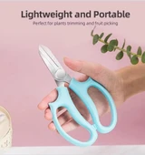 Bahçe Çiçek Makası, Keskin Paslanmaz Çelik Çiçek Makası, Budama Makası Çok Amaçlı Makas MAVİ - 2