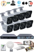 8 KAMERALI GÜVENLİK KAMERASI SETİ - 5MP Sony SecuLensli 1080P Full HD AHD, 8 Ultra Warm LED, Gece  Renkli Görüşlü, Plastik Kasa - 2