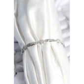 Pirinç Gümüş Renk Yıldız Model Kadın Bileklik Vice-5353 - 2