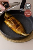 Granit Balık Tavası, Yanmaz Yapışmaz Börek Tavası 32 cm thumbnail 1