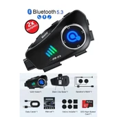 Q28 2x 2 Eşleşmeli Motosiklet Kask Bluetooth Kulaklık 1080p Kamera Su Geçirmez Intercom - 1