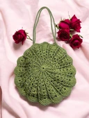 HASIR ÇANTA İNCİ TAŞLI YEŞİL - MODEL 202502 - 2