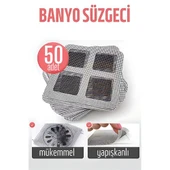 Banyo Gider Süzgeci 50 Adet Yapışkanlı Filtre, 10x10 cm - 1
