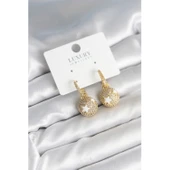 Top Yıldız Model Zirkon Taşlı Kadın Küpe - 1