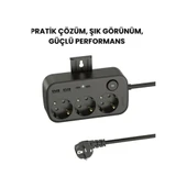 Akım Korumalı Priz 2 Usb + 2 Type-c Girişli 2 Metre Kablosu Anahtarlı Ve Duvara Monte Edilebilir - 5