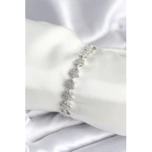 Pirinç Gümüş Renk Yıldız Model Kadın Bileklik Vice-5353 - 1