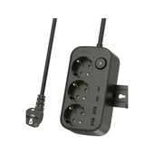 Akım Korumalı Priz 2 Usb + 2 Type-c Girişli 2 Metre Kablosu Anahtarlı Ve Duvara Monte Edilebilir - 6