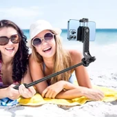 BUFFER® Fotoğraf Makinası ve Telefon Takılabilen 2si 1 Arada 2.2m Uzayan Selfie Çubuğu Kumandalı Tripod - 2