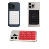 Telefon Arkası Silikon Vantuz Güçlü Tutucu Siyah - Beyaz - Kırmızı 3 Lü Set - 1