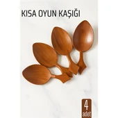 Kısa Oyun Kaşığı Halk Oyunu Kaşığı - Kına Kaşığı Kısa Saplı Zeybek Oyun Kaşığı 4 ADET - 1