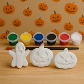 Ehobici Taş Boyama Seti Halloween Cadılar Bayramı 6 Renk Akrilik Boya 5ml + Fırça - 1