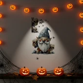 Gotik Cüce ve Kafatası Halloween Duvar Sticker Seti - 1