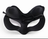 Siyah Renk Üzeri Gümüş Yeşil Simli Süet Kaplama Kedi Maskesi 17x14 cm thumbnail 3