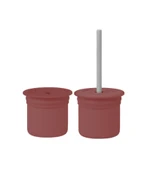 Pipetli Silikon Bardak Seti Velvet Rose / Powder Grey - 1