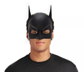 Siyah Renk Çocuk Boy Arkadan Lastikli Batman Maskesi A Kalite  20x14 cm thumbnail 4