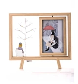 Ahşap Çerçeveli Çift Taraflı Işıklı Masaüstü Fotoğraf Çerçevesi (26.5x23.6 cm) - 2