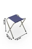 Exent 4 Adet Lacivert Tabure Katlanır Balıkçı taburesi, kamp taburesi, piknik taburesi, Kamp Sandalyesi thumbnail 3