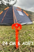 İntercamp 6' li 24 cm Çadır Kazığı, Çakma Kazığı, Çadır Sabitleme Kazığı, Kancalı Kazık, Plastik thumbnail 1