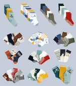 12'çift Organik Pamuklu 0/3 yaş Erkek Bebek Çorap - 1