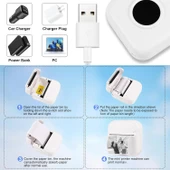 C17 Mini Taşınabilir Yazıcı 12 Rulo Kağıtlı Mürekkepsiz Etiket Yazıcısı  Mini Termal Yazıcı Beyaz thumbnail 6