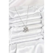 316L Çelik Zincir Gümüş Renk Erkek Kız Model Kadın Kolye - 2