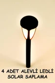 4 Adet Güneş Enerjili Aydınlatma Solar Lamba Alevli Bahçe Aydınlatması thumbnail 1