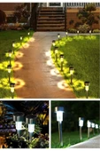 6 Adet Güneş Enerjili Aydınlatma Solar Ledli ve Solar Alevli Bahçe Aydınlatması - 6