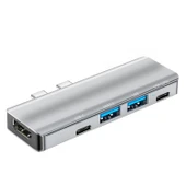 Technow YG-2102 5 in 1 Çift USB-C / Type-C-USB HUB Çevirici Adaptör thumbnail 3