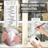 C17 Mini Taşınabilir Yazıcı 12 Rulo Kağıtlı Mürekkepsiz Etiket Yazıcısı  Mini Termal Yazıcı Beyaz thumbnail 4