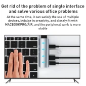 Technow YG-2102 5 in 1 Çift USB-C / Type-C-USB HUB Çevirici Adaptör thumbnail 4