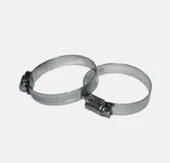 2'li set vidalı 40-63 mm ayarlanabilir galvanizli çelik gümüş renkli bahçe su hortumu kelepçe - 1