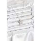 316L Çelik Zincir Gümüş Renk Yıldız Model Kadın Kolye - 2