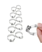 Paslanmaz Çelik Boru Metal Kelepçe Ayarlanabilir klips 10 ADET Ayarlı Hortum Kelepçesi 10 Lu Set - 1