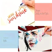 Fırça uçlu, brush pen, sulu boya, su ve mürekkep hazneli, boyama kalem-S beden thumbnail 6