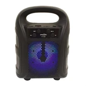 Tutmalı Mini Hoparlör Işıklı Taşınabilir Bluetooth Wireless Radyolu Sd Kart ve USB Girişli Hoparlör thumbnail 1
