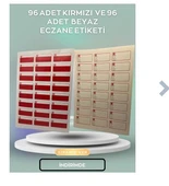 96 ADET KIRMIZI VE 96 ADET BEYAZ ECZANE ETİKETİ - 1