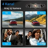 Ozmik V10 Araç Kamerası  4 Kameralı  Gps Takip- G Sensör 1080P Kayıt  Wifi  Özellikli - 6