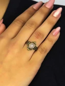 Doğal Taş Pembe Kuvars Taşlı Antik Model Kadın Ayarlanabillir Yüzük euy78pk thumbnail 2