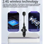 Ozmik K35D Bluetooth Mini Taşınabilir Kablosuz Mikrofon Yaka Mikrofon Hoparlör Wireless Microphone - 4