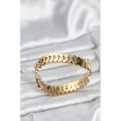 316L Çelik Başak Model Kadın Kelepçe Bileklik - 1