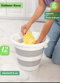 4'lü Banyo Seti BPA Free 80 Litre Çamaşır Sepeti Katlanır Sele-Su Kovası ve Maşrapa - 4