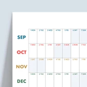 2025-2026 Akademik Yıl Takvimi | Eylül Başlangıçlı Yıllık Planlayıcı Duvar Takvimi | Renkli Takvim | Okul ve Ofis için B - 3